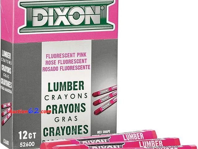 Lot 44-9122i - Lot of (2) Dixon Industrial Lumber Marking Crayons, 4.5" x 1/2" Hex, Pink, 12-Pack (each) Appears New, A basic inspection has been given to ...