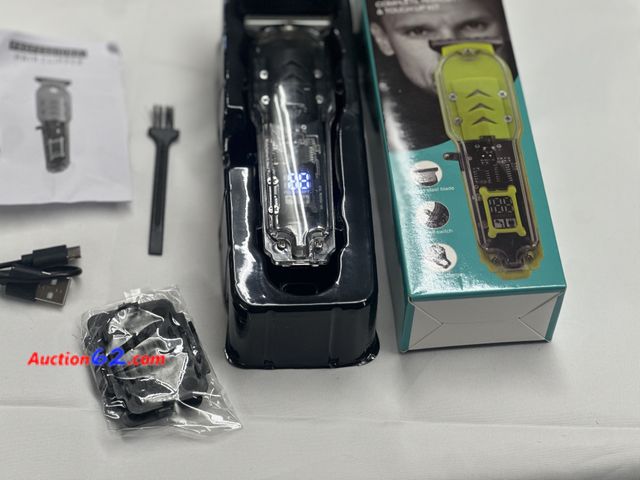 Lot 44-6106i - Professional hair clipper. Rechargeable, come with oil, guards, changing cable. LED FUNCTION DISPLAY. New. Clipper color is (YELLOW). See Al...
