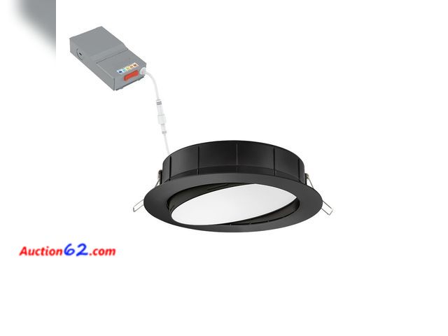 Lot 44-764i - Juno WF6 ADJ SWW5 90CRI MB M6 Wafer-Thin LED Downlight, Adjustable Trim, Switchable CCT 2700K, 3000K, 3500K, 4000K, and 5000K, 90+ CRI, Matt...