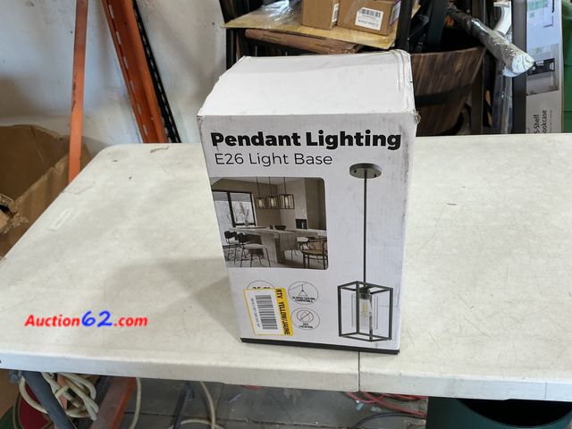 Lot 44-1114m - Pendant Lighting Fixture E26 Light Base - Black, Hardwired Appears New, A basic inspection has been given to this item. Sold AS-IS. See All ...