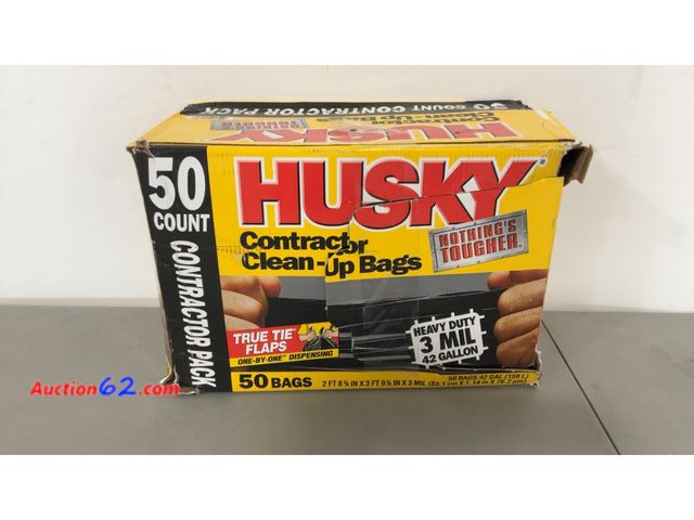 Lot 44-1611j - Husky Contractor Clean-Up Bags 50 Count 42 Gallon See All Photo's Not Tested E-Commerce Return, A basic inspection has been given to this it...