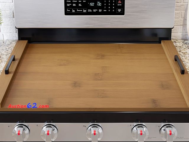 Lot 44-313M - SpaceAid Noodle Board Stove Kitchen Cover with Handles, Top Covers for Gas Burners and Electric Stove, Oven Decor Accessories Wood Tray for ...