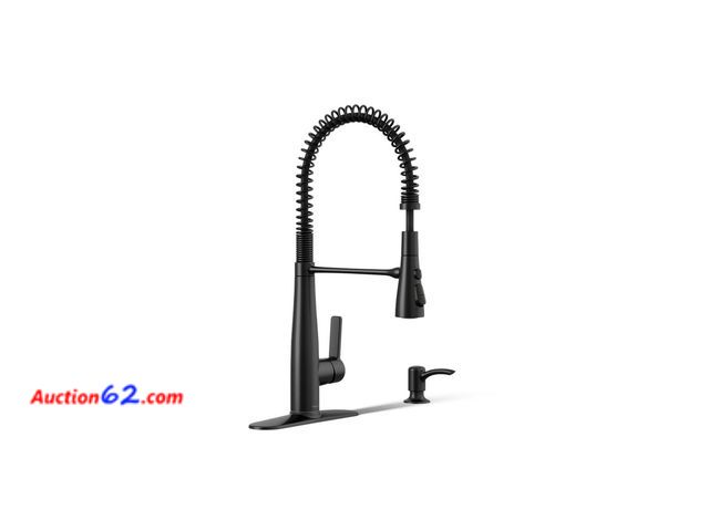 Lot 44-26p - $348 Retail value- KOHLER K-REC22745-SD-BL Semi-Professional Kitchen Faucet with Soap Dispenser/Lotion Dispenser, Commercial Kitchen Sink Fa...