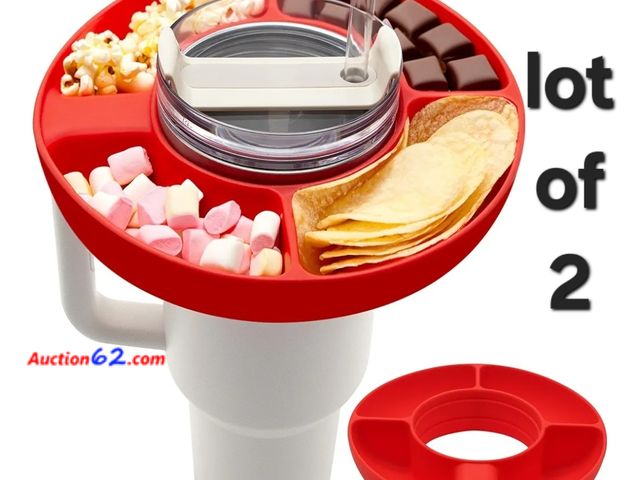 Lot 44-4009p - Lot of 2 Stanley Cup Snack Bowls - Silicone Tray Compatible with Quencher 1.0/2.0 40 oz Tumbler, Reusable Appears New, A basic inspection ha...