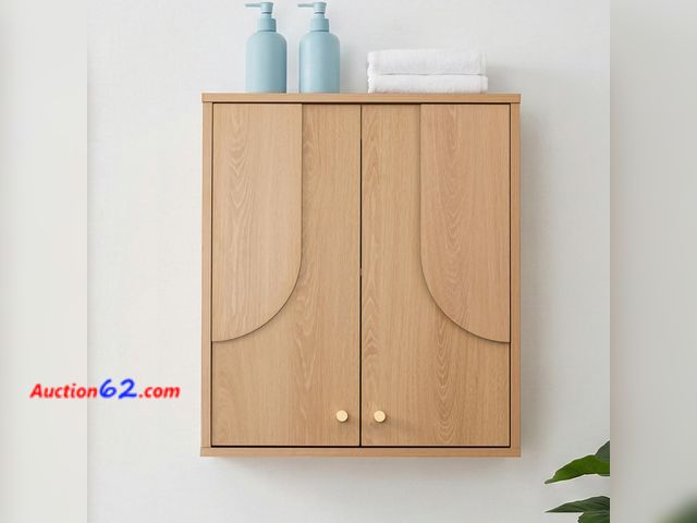 Lot 44-2748w - $189.99 Retail price - VANIRROR Arched Wood Medicine Cabinet with Soft Close - Premium 25 Lbs Japandi Wall Cabinet - French Cleat Over The T...