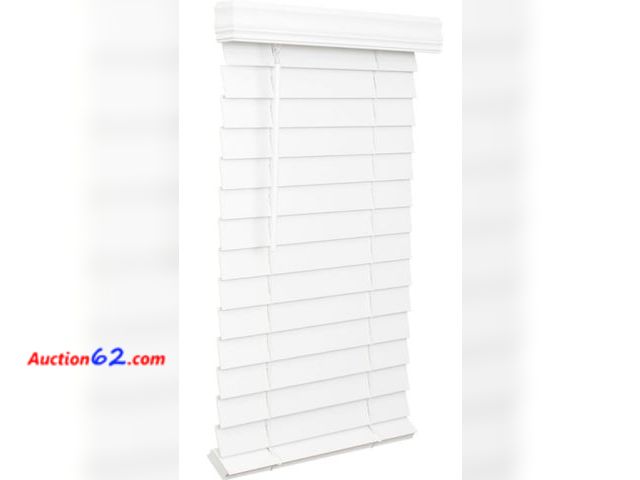 Lot 44-7454r - 2.5 inch cordless faux wood blind 23" wide × 48" long, white  Appears New, A basic inspection has been given to this item. Sold AS-IS.