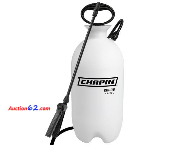 Lot 44-1699o - Chapin 20005 Pump Sprayer, 2‑Gallon, Lawn &amp; Garden, Translucent Poly Tank, Funnel‑Top, SureSpray Anti‑Clog Filter, Adjustable Cone Nozzl...
