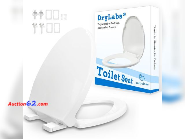 Lot 44-1595o - Elongated Toilet Seat 18.5" - Soft Close, Durable PP Toilet Seat, Easy Installation &amp; Removal, Fits Most Toilet Bowls See All Photo's No...