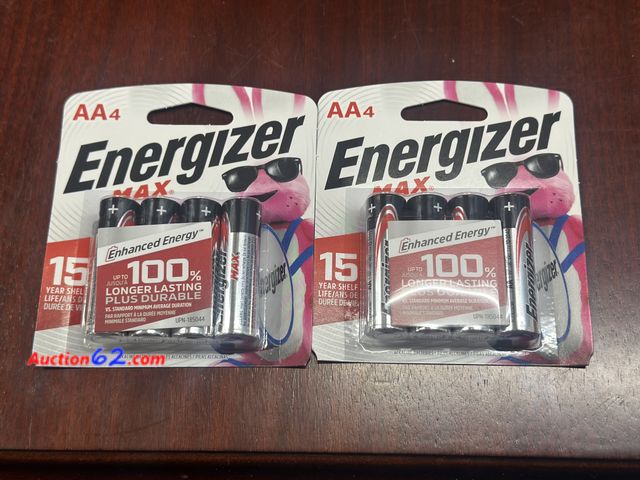 Lot 44-7553b - 2 packs of 4 AA Energizer batteries. NEW See All Photo's Not Tested Never opened, Factory Sealed