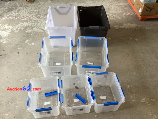 Lot 44-4000b - Mix lot of Storage Totes- Cracked- No Lids 2. E-Commerce Return, A basic inspection has been given to this item. Sold AS-IS. 4. See All Phot...