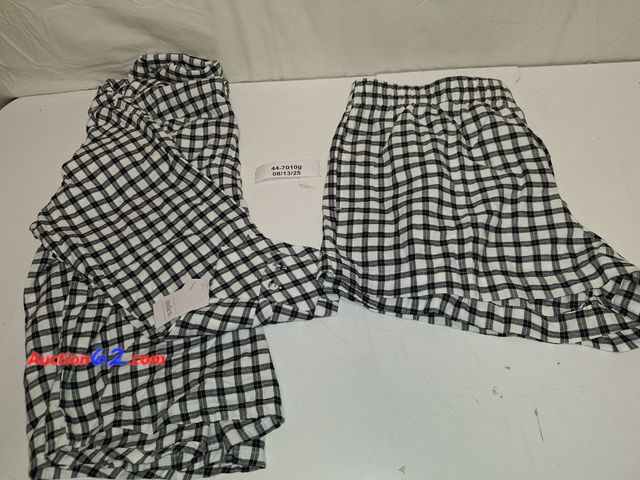 Lot 44-7010g - Auden flannel pajama set includes long-sleeve shirt and shorts, size L Appears New, A basic inspection has been given to this item. Sold AS-...