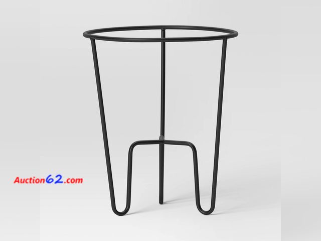 Lot 44-228 - Pack of (2) Iron Indoor Outdoor Plant Stand Black 12.5"x12.5"x14.5" - Room Essentials™: Freestanding Metal Planter Holder Appears New, A bas...