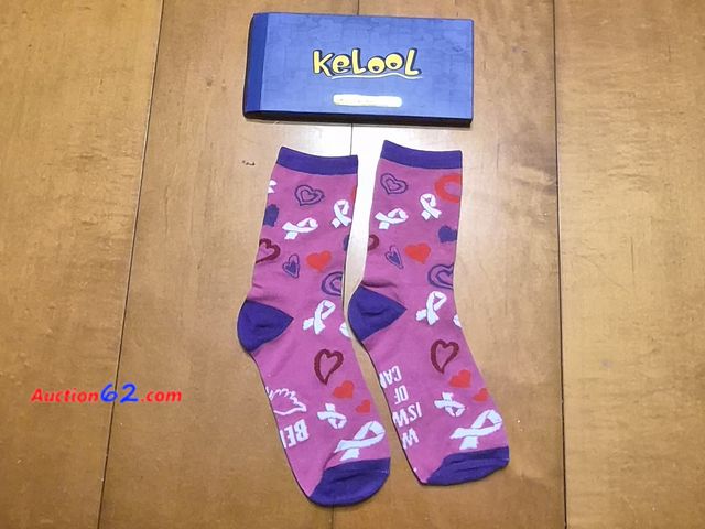 Lot 44-3046t - New Kelool - "I Believe" "The Women is Winner of this Cancer" Socks - See Pictures