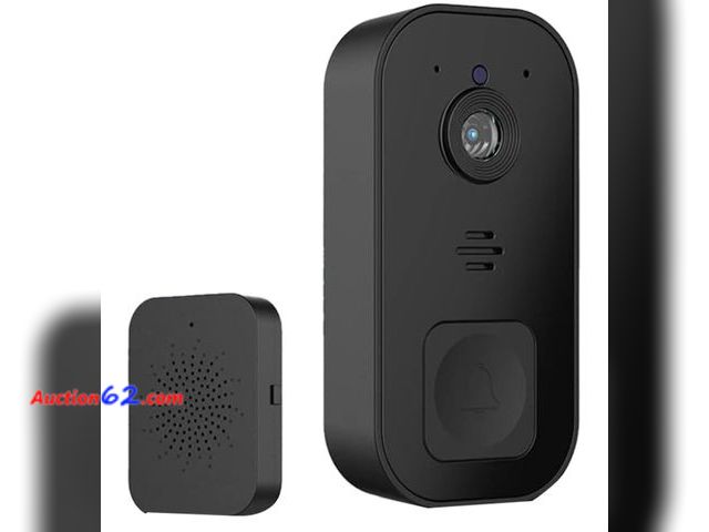 Lot 44-6592p - Easy Install White Smart Doorbell with HD Night Vision &amp; Remote Video Intercom (Black) Appears New, A basic inspection has been given to...