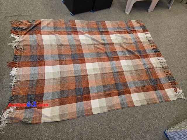 Lot 44-6673b - RECYCO 60x80in Buffalo Paid Chenille Throw Blanket Appears New