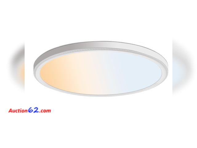 Lot 44-1756w - WKONCLDY 5CCT 3000k//3500k/4500k//5000k/6000k Selectable, Dimmable Led Flush Mount Ceiling Light, 20 Inch 5000LM Round Modern Flat Panel,Sup...