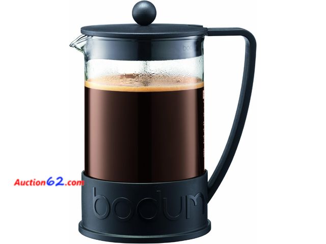 Lot 44-5708g - Bodum 51oz Brazil French Press Coffee Maker, High-Heat Borosilicate Glass, Black - Made in Portugal Appears New, A basic inspection has been...