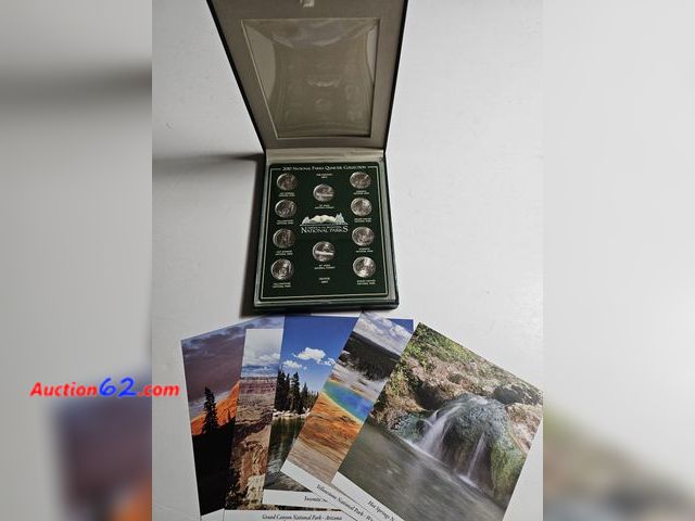 Lot 44-8332q - 2010 NATIONAL PARKS P AND D 10 COIN QUARTER SET W/ AUTHENTICATED USCG STUDIO LITHOGRAPHS. AMERICA THE BEAUTIFUL COINS FROM THE UNITED STATES...