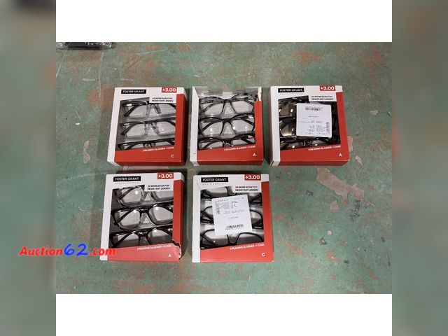 Lot 44-821f - Foster Grant +3.00 Reading Glasses - 3 Pack Not Tested E-Commerce Return, A basic inspection has been given to this item. Sold AS-IS.