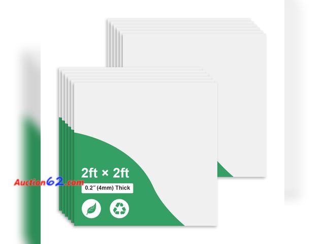 Lot 44-2635w - $79.98 Retail price - Gigrwiin PVC Drop Ceiling Tiles 2x2 ft – Waterproof, Fire-Rated, High-Grade PVC, Easy Lay-in Installation for 15/16" G...