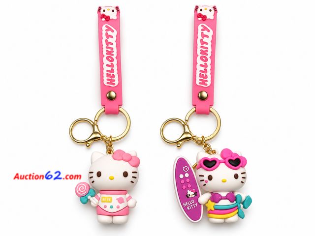 Lot 44-6027n - Set of 2 different hello kitty key chains. Appears New, A basic inspection has been given to this item. Sold AS-IS. See All Photo's Not Test...