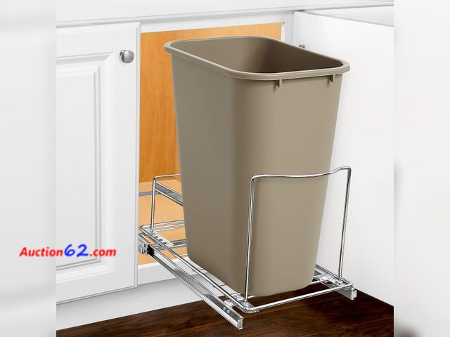 Lot 44-1541t - LYNK PROFESSIONAL® Pull-Out Trash Can Drawer – Sliding Organizer for Kitchen Cabinet or Under-Sink Use – Heavy Duty Storage Rack (Bin Not In...