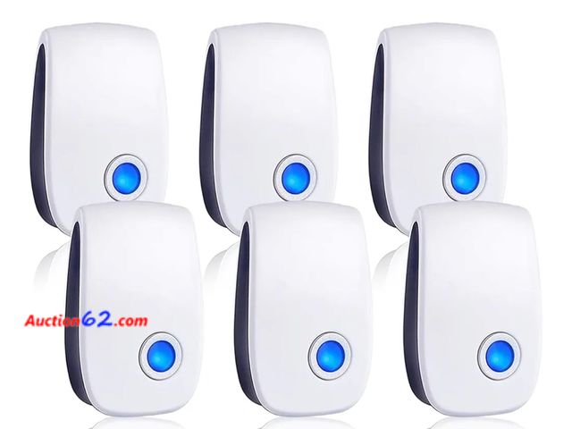 Lot 44-6567p - Upgraded Ultrasonic Repellent 6 Packs Pest Control Electronic Plug in for Cockroach Bugs Insects Spider Rodent Mosquitoes Mouse Repeller App...