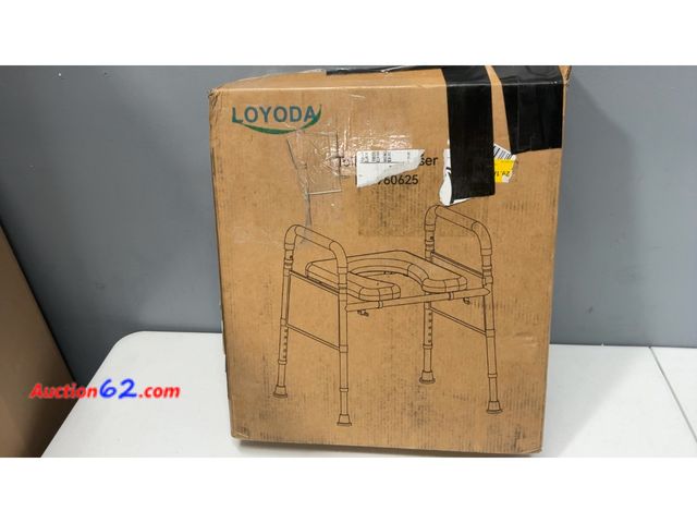 Lot 44-2617w - LOYODA Adjustable Toilet Safety Rail Shower Chair Commode Appears New, A basic inspection has been given to this item. Sold AS-IS. Not Teste...