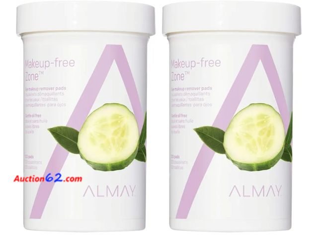 Lot 44-6577p - Almay Eye Makeup Remover Pads with Aloe, Oil Free, Hypoallergenic, Fragrance Free, Dermatologist &amp; Ophthalmologist Tested, 8.8 oz, 120 P...