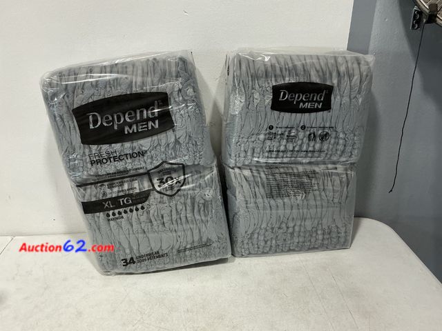 Lot 44-633m - Depend Fresh Protection Adult Diapers for Men, XL, 68 Count Not Tested See All Photo's Appears New, A basic inspection has been given to thi...