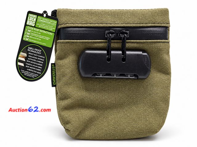 Lot 44-6221m - Canvas Lock Bag, Combination Lock. Appears New, A basic inspection has been given to this item. Sold AS-IS. See All Photo's Not Tested