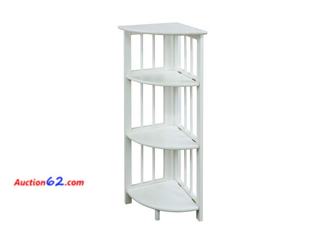 Lot 44-1550t - Casual Home 4-Shelves Corner Folding Bookcase, White Appears New, A basic inspection has been given to this item. Sold AS-IS. Never opened, ...