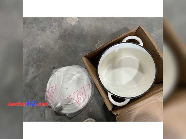 Lot 44-146o - Enameled Cast Iron Dutch Oven with Lid Appears New, A basic inspection has been given to this item. Sold AS-IS.