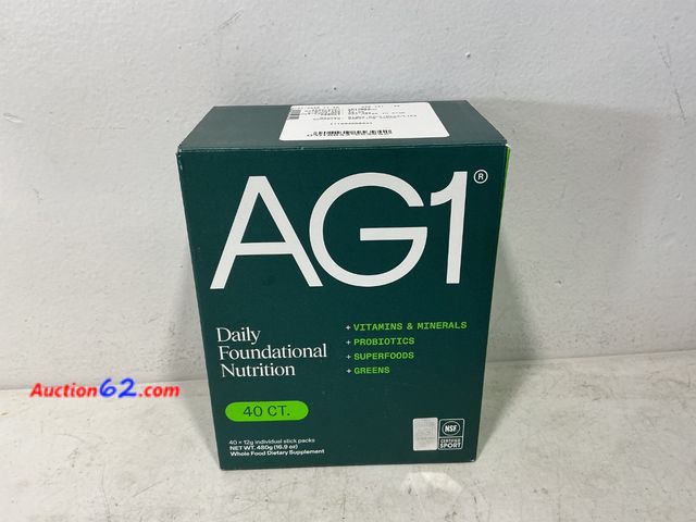 Lot 44-550j - AG1 Athletic Greens 40 X 12g Individual Sealed Nutrition Packets OPEN B0X See All Photo's Not Tested Appears New, A basic inspection has bee...