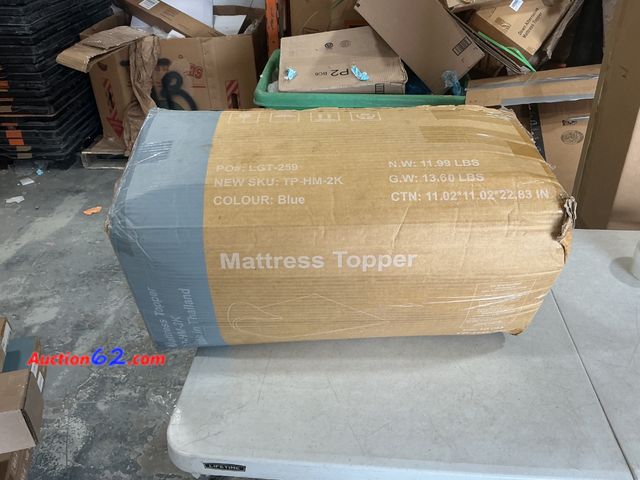Lot 44-1181j - Mattress Topper Blue TP-HM-2K Not Tested Appears New, A basic inspection has been given to this item. Sold AS-IS.