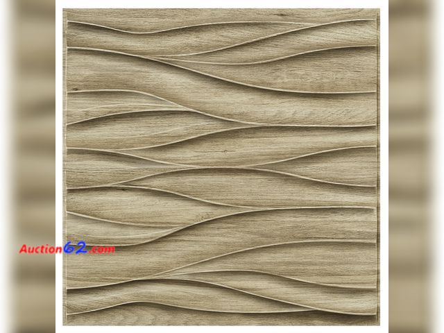 Lot 44-174 - STICKGOO 3D Wall Panels for Interior Wall Decor, Wood 3D Textured Wall Decor Panels, Natural Oak Wave Design Accent Wall Panels for Living R...