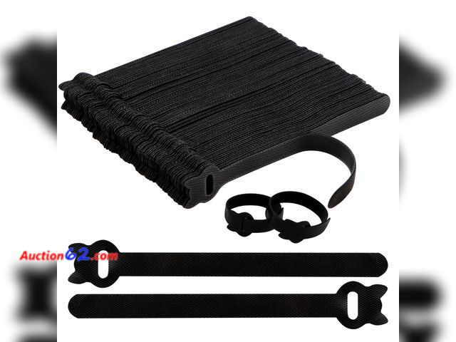 Lot 44-733 - Sunroda 100PCS Reusable Cable Ties, 8 Inches Adjustable Cord Straps, Wire Organizer, Cord Wrap Hook Loop Cable Management, Multi Purpose Cab...