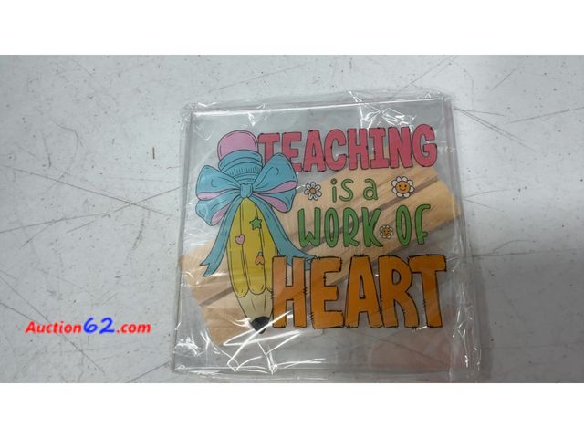 Lot 44-2755f - Husband Birthday Gift Decor, Teaching Work Heart Decorative Acrylic Sign Appears New, A basic inspection has been given to this item. Sold A...