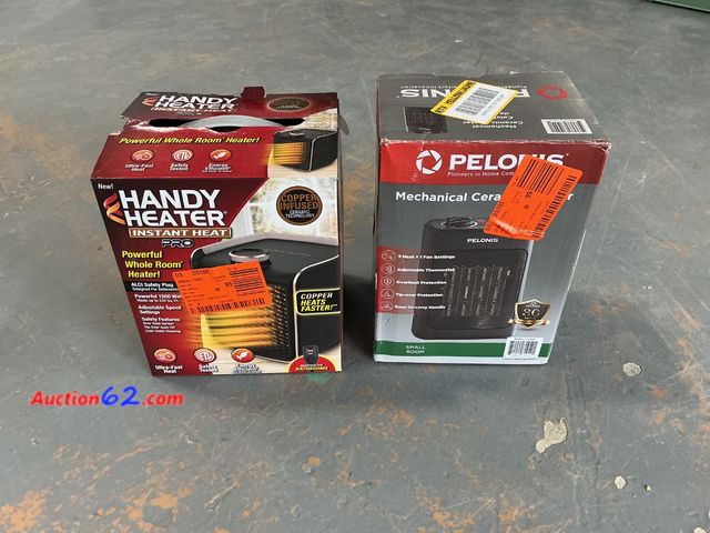 Lot 44-978j - Handy Heater &amp; Pelonis Mechanical Ceramic Heater Lot See All Photo's E-Commerce Return, A basic inspection has been given to this item. ...