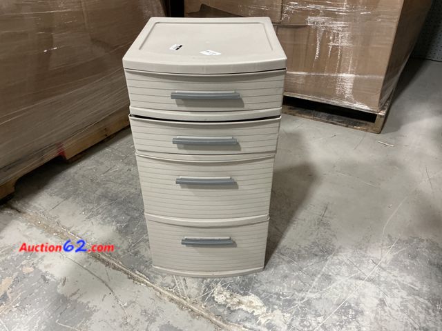 Lot 44-1644w - QPC 4 Drawer Weave Tower - Storage, Organizer, Taupe E-Commerce Return, A basic inspection has been given to this item. Sold AS-IS. See All ...