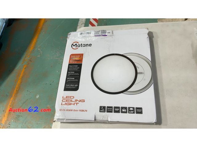 Lot 44-1697w - Matane LED Ceiling Light LS-CL-G36W-Dim-YKBK/N with Remote Not Tested See All Photo's Appears New, A basic inspection has been given to this...
