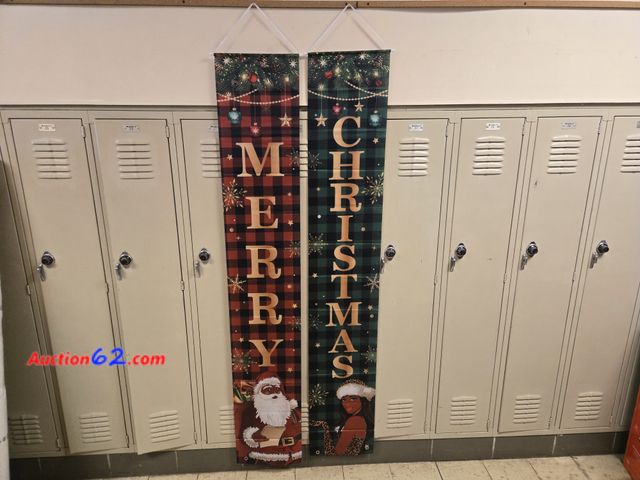 Lot 44-6654w - Christmas Banners for Indoor &amp; Outdoor, Banners 12inx68in not including string Appears New, A basic inspection has been given to this it...