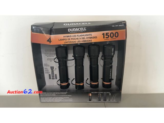 Lot 44-1977o - Duracell Durabeam Ultra Hybrid LED Flashlights 4-Pack Not Tested See All Photo's E-Commerce Return, A basic inspection has been given to thi...