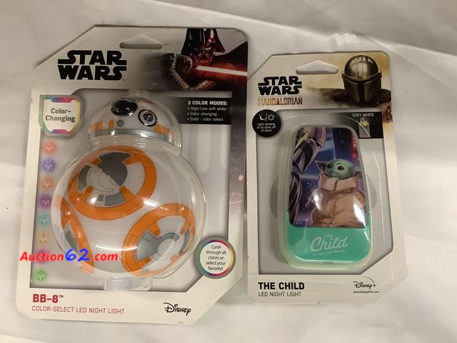 Lot 44-6185o - Star Wars The Madalorian Night lights. New.  See All Photo's Not Tested Never opened, Factory Sealed