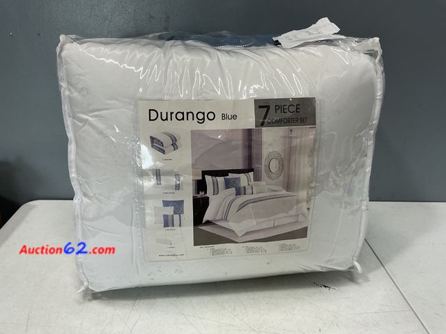 Lot 44-2606m - Durango Blue 7 Piece Comforter Set Not Tested See All Photo's Appears New, A basic inspection has been given to this item. Sold AS-IS.