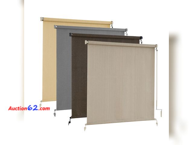 Lot 44-584e - Lot of (1) AOSKY Outdoor Roller Shade, Cordless Patio Shade Roll Up Outdoor Blind Appears New, A basic inspection has been given to this ite...