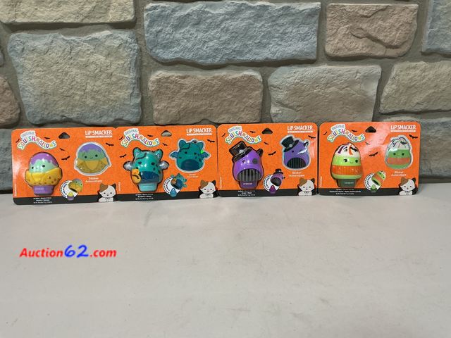 Lot 44-1665b - lot of (4) Lip Smacker Original Squishmallows Lip Balm - Halloween Edition, Sticker Included various flavors/designs Appears New, A basic in...