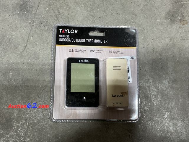 Lot 44-161b - TAYLOR. WIRELESS INDOOR/OUTDOOR THERMOMETER E-Commerce Return, A basic inspection has been given to this item. Sold AS-IS. Not Tested
