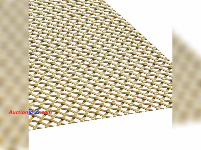 Lot 44-2514e - Carligo Stainless Steel Golden Decorative Mesh Sheet (12"x24"/30x60cm) - 5x5mm Square Openings, Titanium Plated Metal Panel for Cabinet Door...