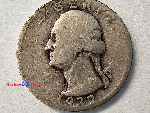 Lot 44-8321r - KEY DATE LOW MINTAGE 1932-D WASHINGTON 90% SILVER QUARTER!!! MINTED IN DENVER.-NT